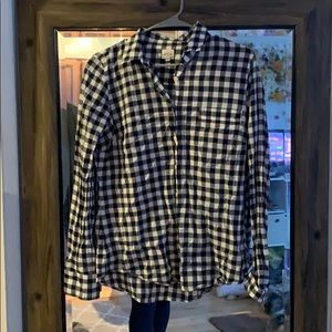 J.Crew Navy Gingham Perfect Shirt